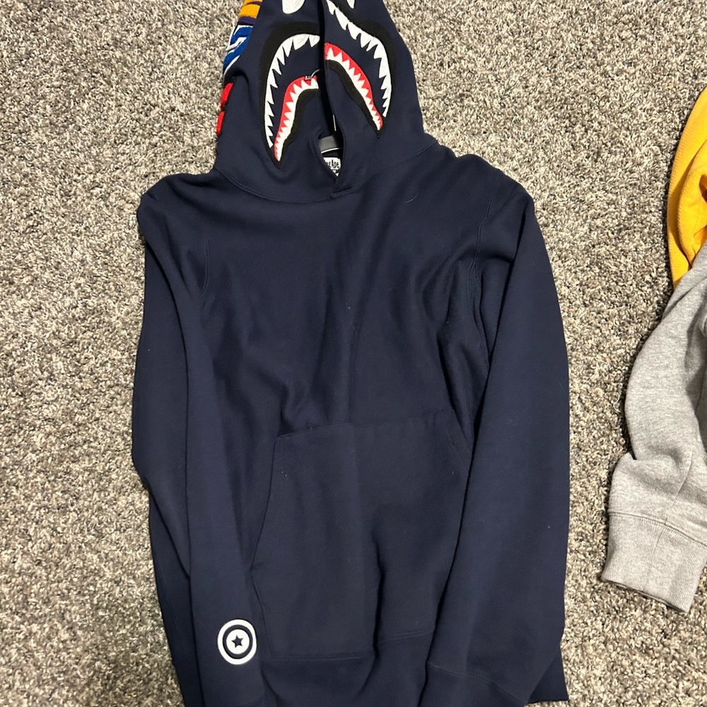 Navy Shark Hoodie